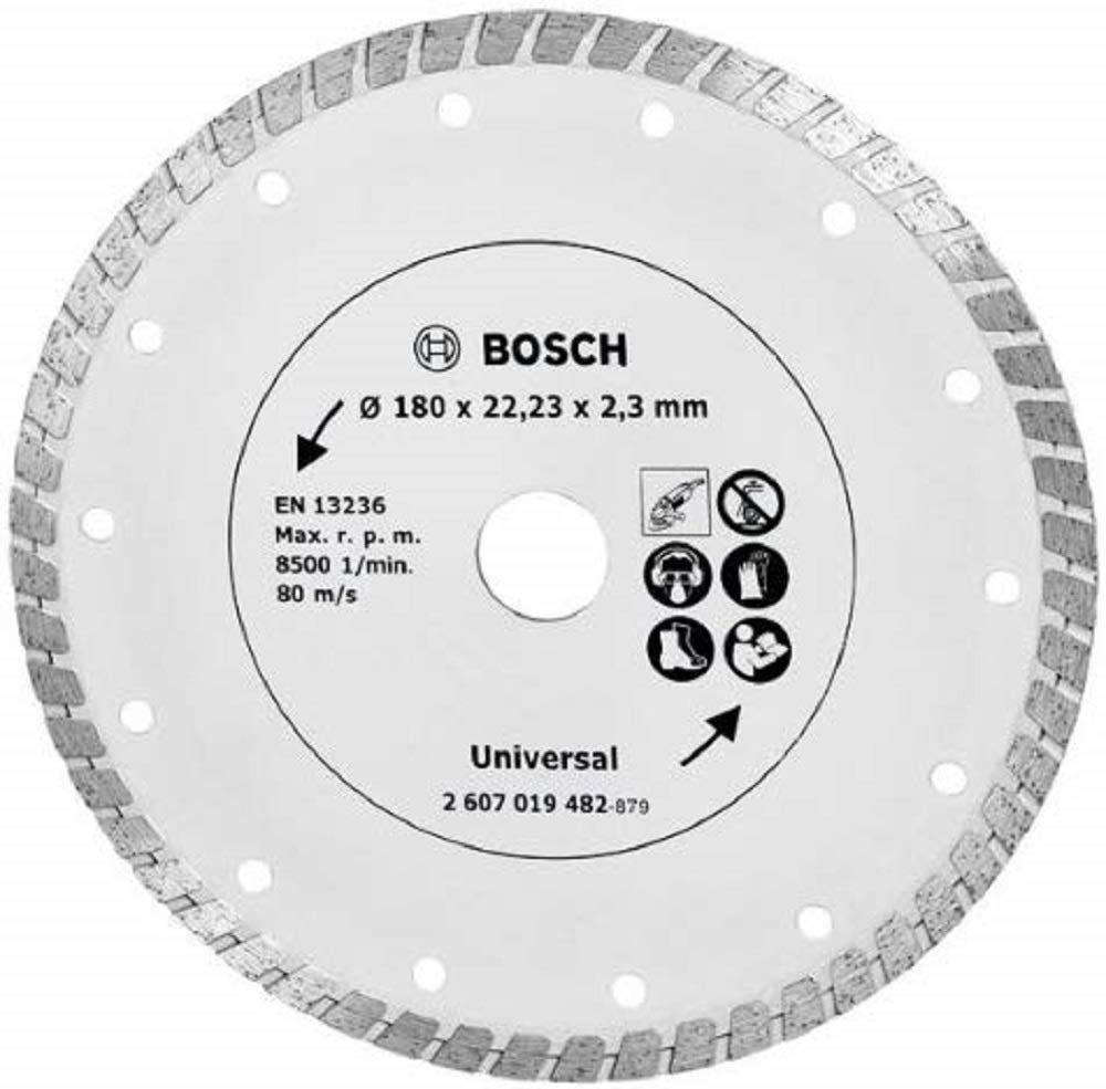 Bosch 2607019482 "Turbo" Diamond Cutting Disc, Silver, 180 mm