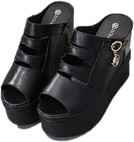 Amazon Yybo サンダル ミュール レディース ヒール ウェッジソール レディースサンダル 厚底 軽量 かわいい サンダルミュール ウェッジサンダル スリッポン つっかけ ヒールサンダル 厚底サンダル 長時間 ウェッジ ソール Yybo ファッションサンダル