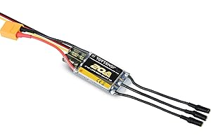 TOYTENSI 20A 2-4S RC Brushless Motor ESC for RC Plane Airplane with SBEC 5V/6V 4A