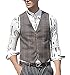 Zicac Men's British Style Suit Separate Plaid Vest