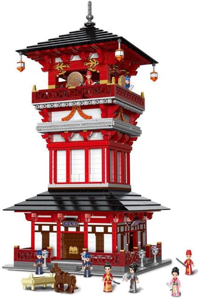 WXH Toys Building Blocks Chinatown Famous Building Chang'an Zhuque Street Adult High-Difficulty Assembled Building Block Toys