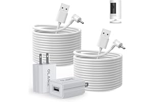 OLAIKE 8m/26ft Charge Cable with DC Power Adapter (2-Pack) for Stick Up Battery Cam/Plug-in & Spotlight Cam Battery & Pan-Til