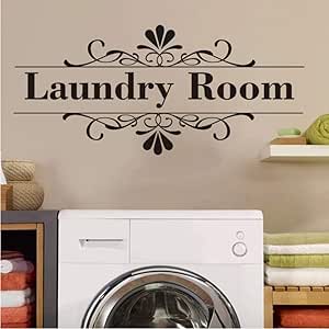 Etiquetas de logotipo de lavandería, etiquetas de pared de lavandería