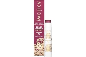 Pacifica Tinted Lip Balm – Color Quench Hydrating Flavored Lip Balm -Sugared Fig Flavor - Red Pink -w/ Coconut Oil & Cocoa Butter Natural Clean Beauty Vegan & Cruelty-Free Dermatologist Tested