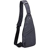 TOLOG Sling Bag Anti-Thief Crossbody Personal Pocket Bag Lightweight Chest Shoulder Backpack for Travel Hiking (Dark Grey)