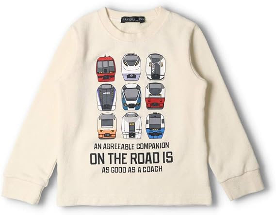 Amazon 子供服 Hungry Heart ハングリーハート Jr特急電車プリント裏毛トレーナー 90cm 130cm K トレーナー パーカー 通販