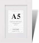 Fabian Clarke London A5 White Wooden Photo Frame with Ice White Mount