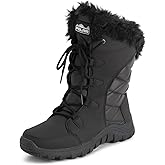 POLAR Womens Quilted Faux Fur Cuff Winter Duck Rubber Sole Durable Snow Rain Outdoor Boots