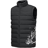 Rdruko Men's Winter Puffer Vest Insulated Quilted Water-Resistant Windproof Zipper Lightweight Sleeveless Work Fishing Hiking