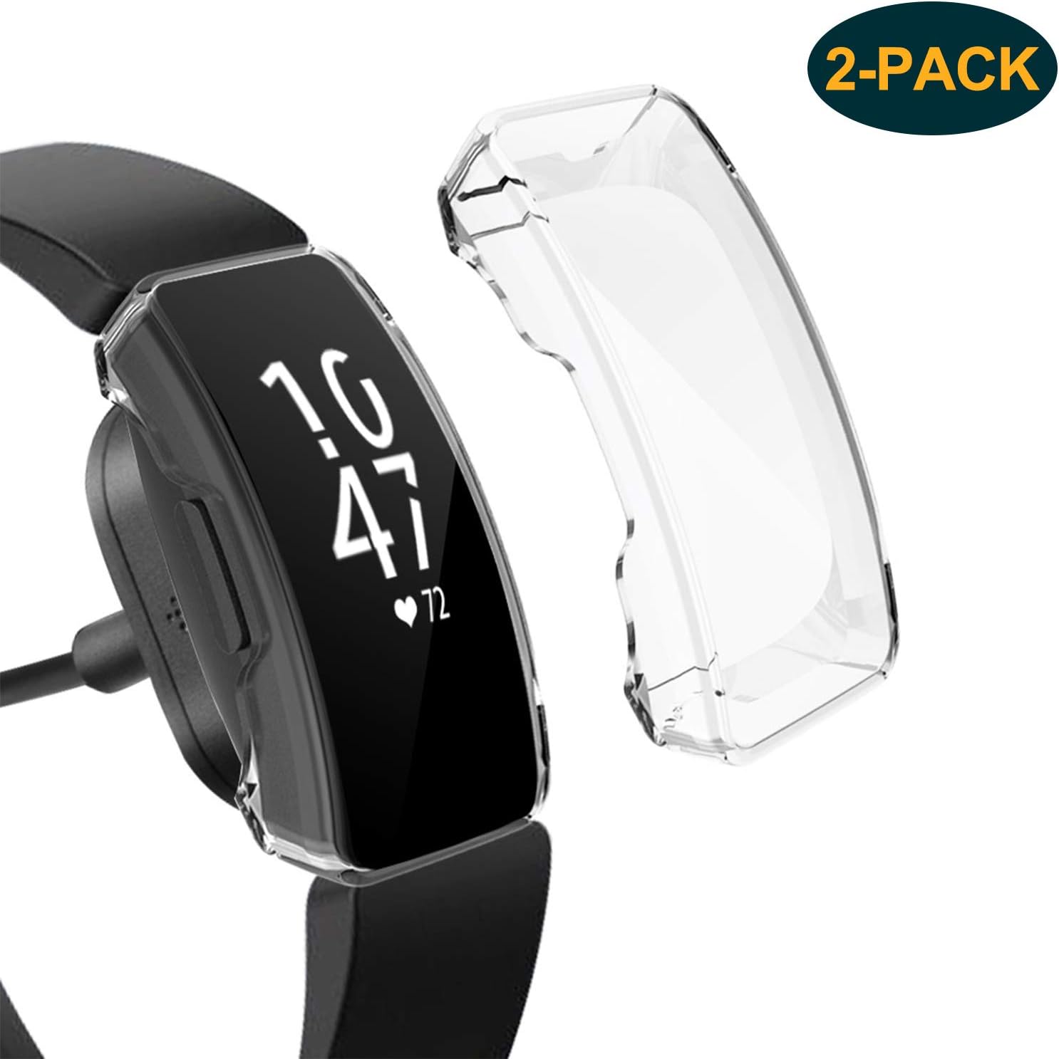 FASTSNAIL 2Pack Screen Protector Case for Fitbit Inspire/Inspire HR