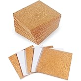 30 Pack Self-Adhesive Cork Squares 4' x 4' Tiles for DIY Crafts