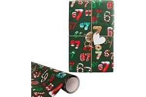 Christmas 67 Wrapping Papers Wrapping Paper Sheets, 67 Number Santa Holiday White Gift Wrap Paper Roll for Presents DIY Craft