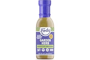 Fody Foods Garden Herb Salad Dressing, 8 Oz, Garlic and Onion Free, Low FODMAP Certified, Gut & IBS Friendly, Vegan, Non-GMO, Gluten Free, Keto Friendly