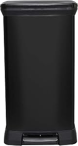 CURVER Kitchen Bin Plastic Black 50L Pedal Soft Close UK Made 39x29x73