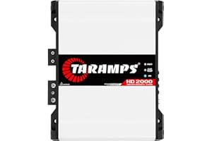 TARAMP'S Taramps HD 2000 2 Ohms 1 Channel 2000 Watts RMS MAX Full Range Car Audio, Monoblock, LED Monitor Indicator, Class D Amplifier, Crossover, White 2k amp