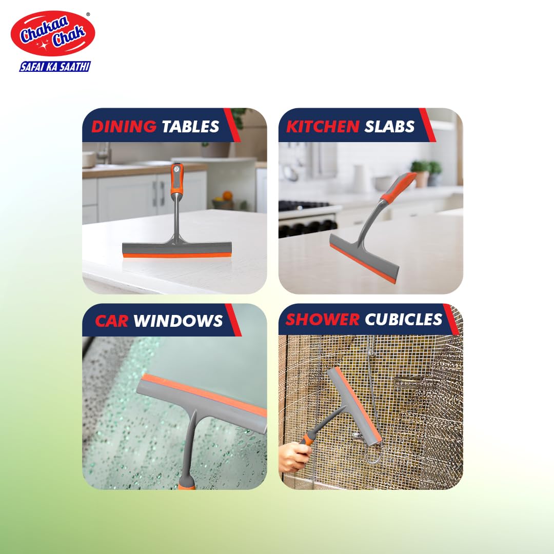 Chakaachak Single Stroke Wiper |Surface Cleaners | Ergonomic & Space-Saving Design | Use in Kitchen, Bathroom | Quick Dry | Easy Grip | Durable Home Cleaning Tool 4