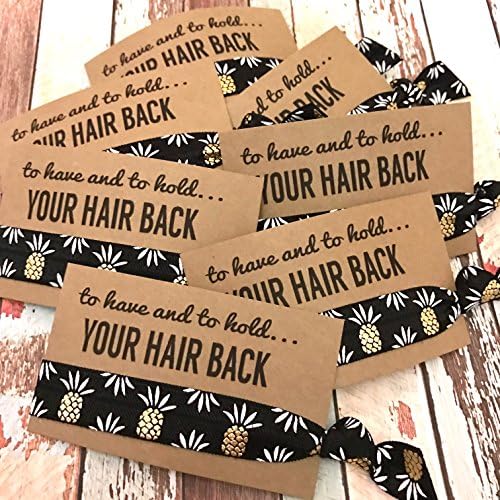 To Have & To Hold Your Hair Back Bachelorette Hair Tie Party Favors | Pineapple Print Hair Ties