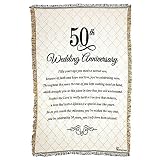 Dicksons 50th Wedding Anniversary Poem 48 x 68 All Cotton Tapestry Throw Blanket