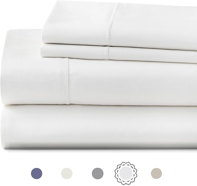 1000 Thread Count Sheets Queen Size White 4 Piece 100