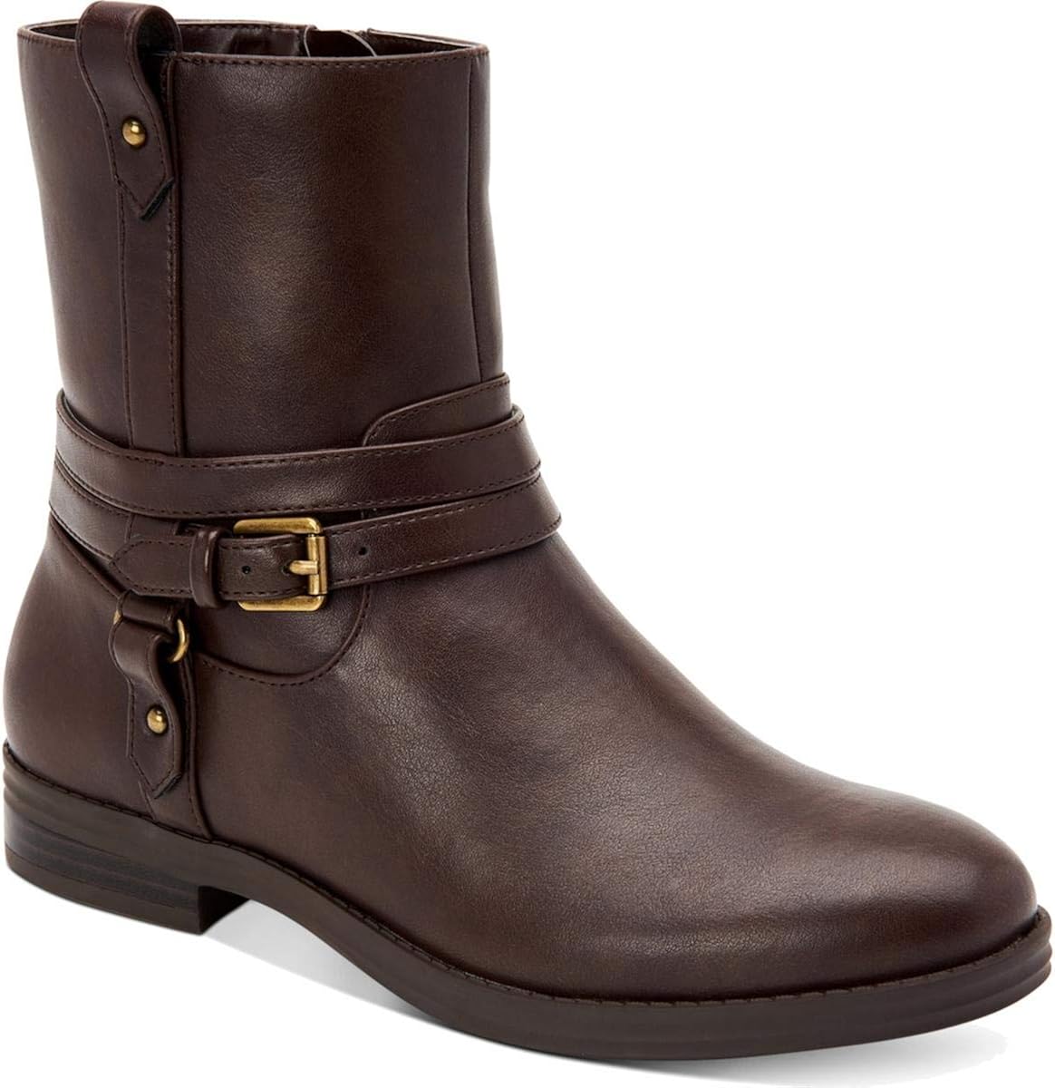 black leather flat booties