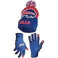 Ultra Game Adults Unisex NFL Official Super Soft Winter Beanie Knit Hat With Extra Warm Touch Screen Gloves