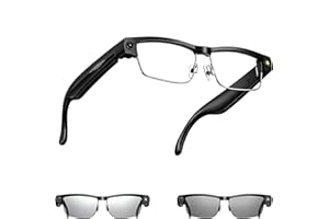 MSCGLYXGS AI Smart Glasses with Camera, 8MP HD Video Recording, Real-Time Translation, Voice Assistant, Open-Ear Audio, Metal Frame, Auto Color-Changing Lenses for Travel & Vlogging