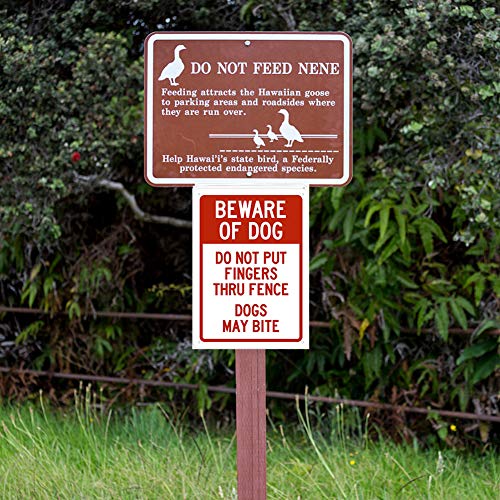 SIGNTDo Not Put Fingers Thru Fence Dogs May Bite Security Sign Outdoors Yard Signs Safety Warning Sign Wall Decorative Metal Tin Signs Size 8 X 12 Inch