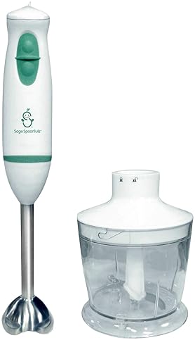 Food Mills - Sage Spoonfuls Baby Food Maker, Processor and Immersion Blender with Dishwasher-Safe Stainless Steel Attachments for Meal Prep & Baby-Led Weaning, White