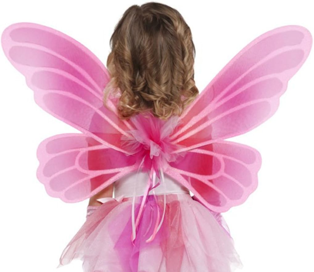 2piece Set with Child Pink Princess Fairy Wings and Pink