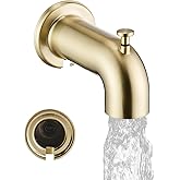 LOCALAND Extra Long Tub Spout with Diverter, Fits for 1/2" IPS Threads,Brushed Gold