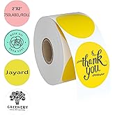 Circle Direct Thermal Labels, Thermal Printer Labels for Name Tag, DIY, QR Code, Self-Adhesive Address Stickers, Bright Yellow Sticker Labels Compatible with Zebra, Rollo, MUNBYN,(750 Labels/1 Roll)