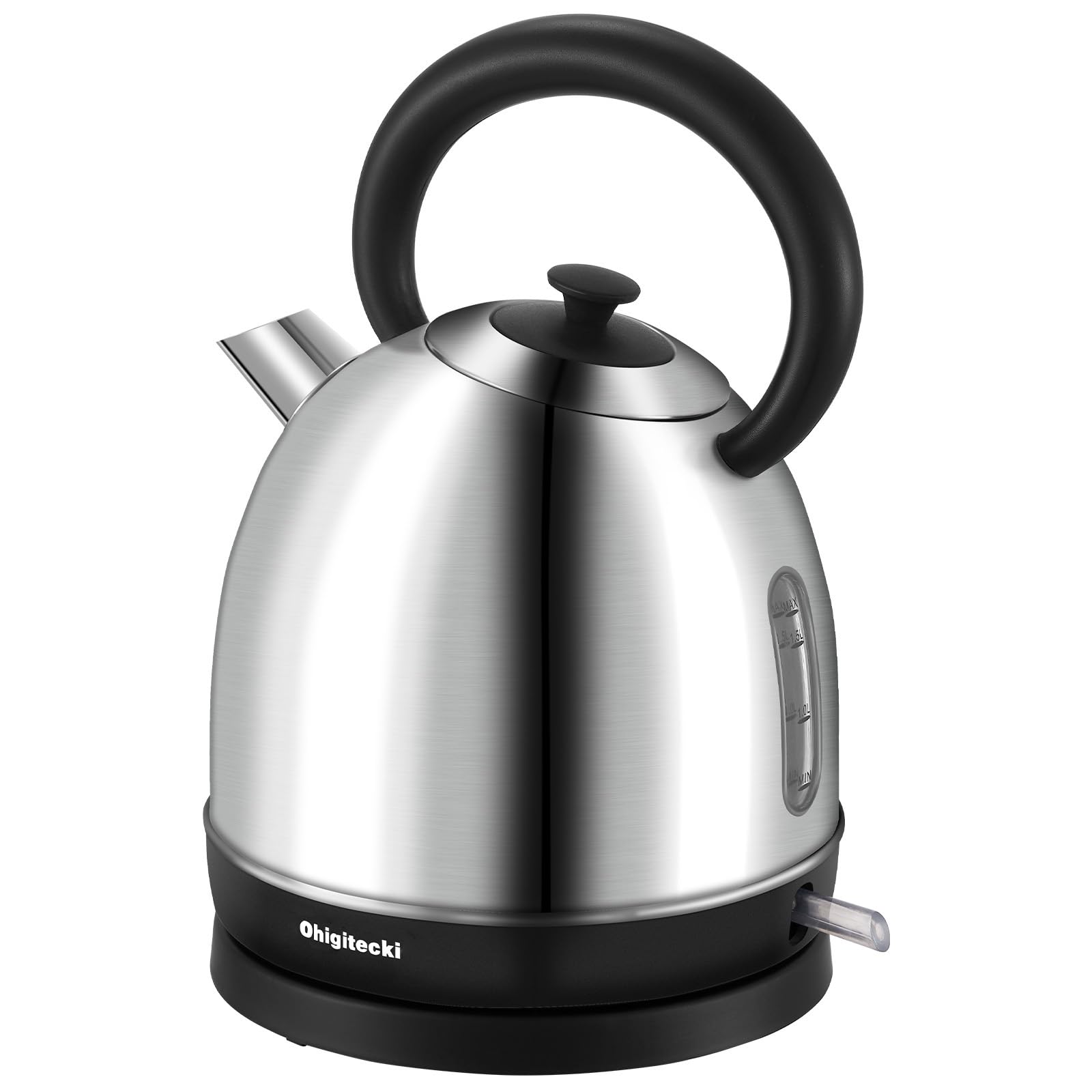 Photo 1 of 1.7L Electric Kettle, Cute Water Boiler with Thermometer & Auto Shut-Off, 1200W Fast Boiling Kettle for Home Kitchen Office, BPA-Free, Boil-Dry Protection (Stainless Steel Sanding)