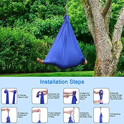 Therapy Swing for Kids Lycra Swing Sensory Hammock Swing Cuddle Swing Special Needs Hanging Kit Included Outdoor Indoor Cocoon Swing for Kids Children Adults Hammock with Autism ADHD ADD SPD Aspergers
