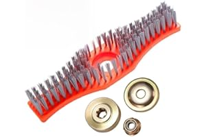 Lawn Mower Cleaning Brush With Fixing Accessories, Rotary Brush Attachment For Grass Buildup Removal, Power Scrubber For Deck