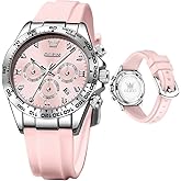 OLEVS Luxury Diamond Small Female Watches - Stainless Steel Bracelet, Waterproof Business Dress Analog Luminous Date Ladies Watches