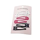 ACVIP 6 Pcs/Set Little Girl Cartoon Cat Printed Stainless Steel Snap Hair Clip (Cat)