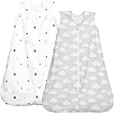 PHF Warm Micro-Fleece Baby Sleep Sack 12-18 Months, Soft Baby Wearable Blanket, 2-Way Zipper Sleeping Bags, 2 Pack Comfy Toddler Sleeping Sack for Boys, Large Size, Clouds
