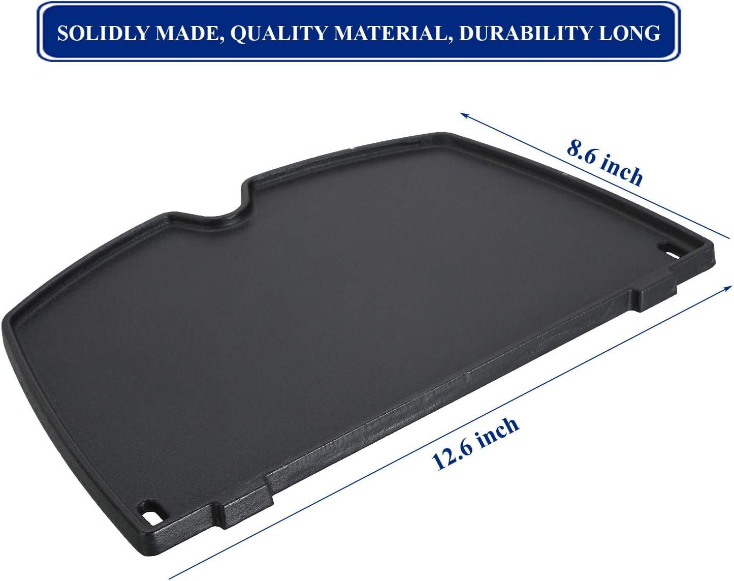 Utheer 6558 Grill Parts Cooking Griddle 12.6 x 8.6 inch for Weber Q100 Q120 Q1000 Q1200 Series Gas Grills, Matte Cast Iron : Garden & Outdoor