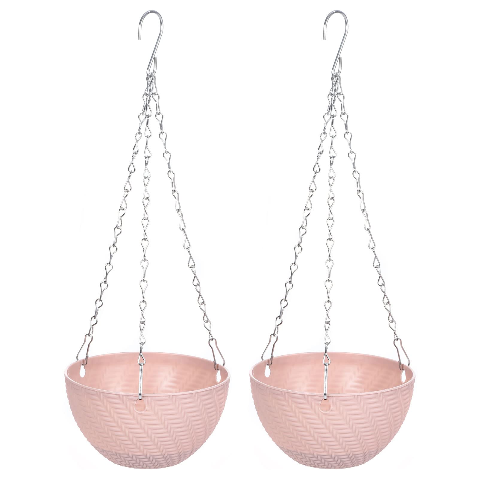 PATIKIL Macrame Plant Hanger, 2 Pack Rope Flower Pot Holder Hanging Indoor Planter Basket for Home Decoration, Pink