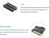 sourcing map 20Pcs DIP IC Socket Adapter 16 Pin 2.54mm Pitch Flat Circuit Chip view 4