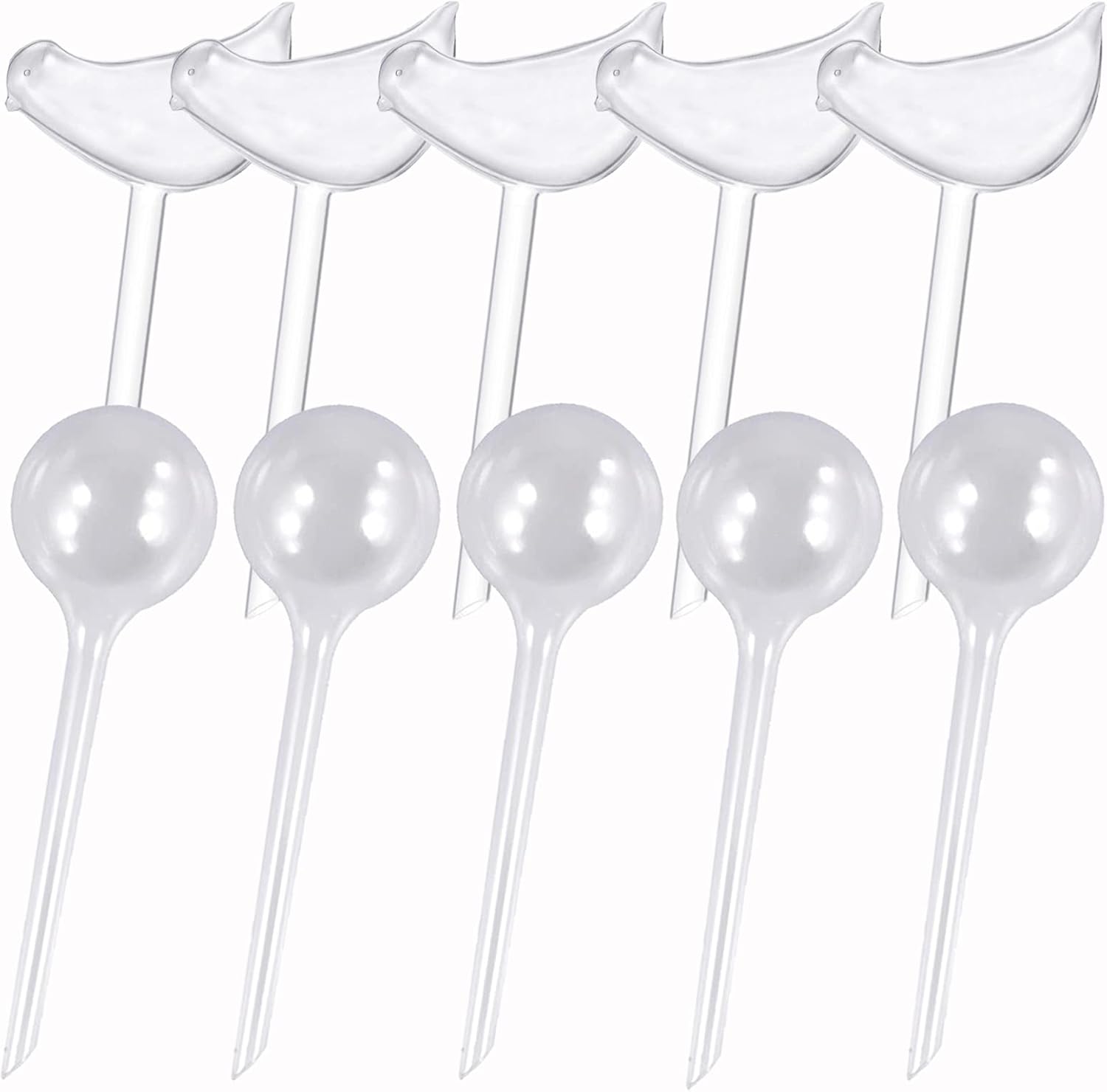 Wellinc 10pcs Plant Watering Bulbs, Plastic Self-Watering Globes, Reusable Automatic Garden Water Device, Clear Watering Balls for Indoor and Outdoor Planters