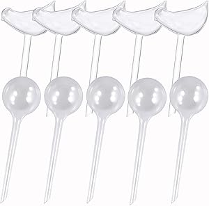 Wellinc 10pcs Plant Watering Bulbs, Plastic Self-Watering Globes, Reusable Automatic Garden Water Device, Clear Watering Balls for Indoor and Outdoor Planters