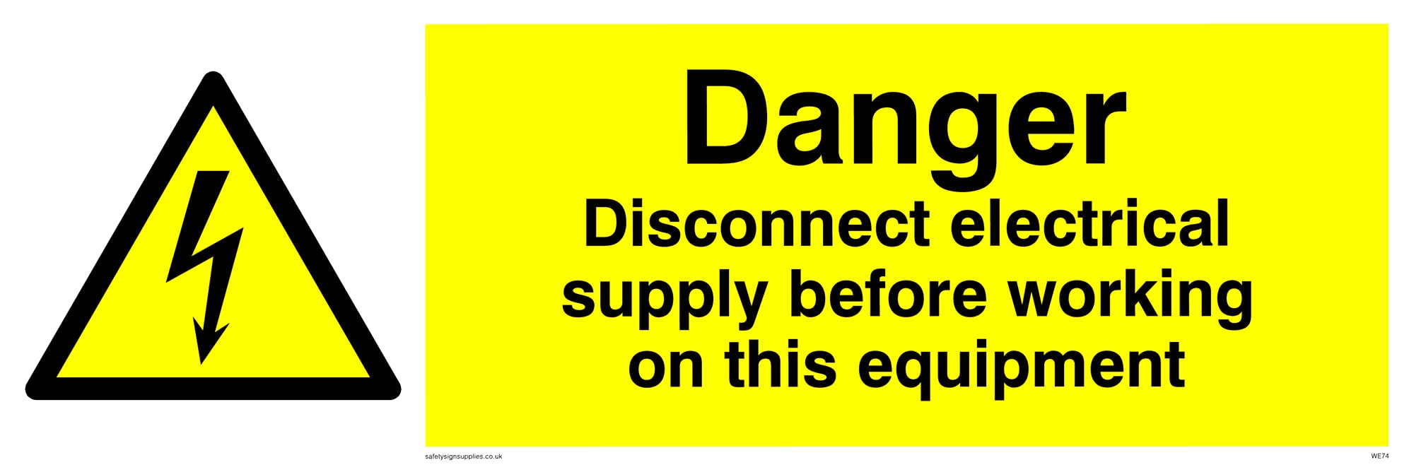 Pack of five - Disconnect Before Working Sign - 300x100mm - L31