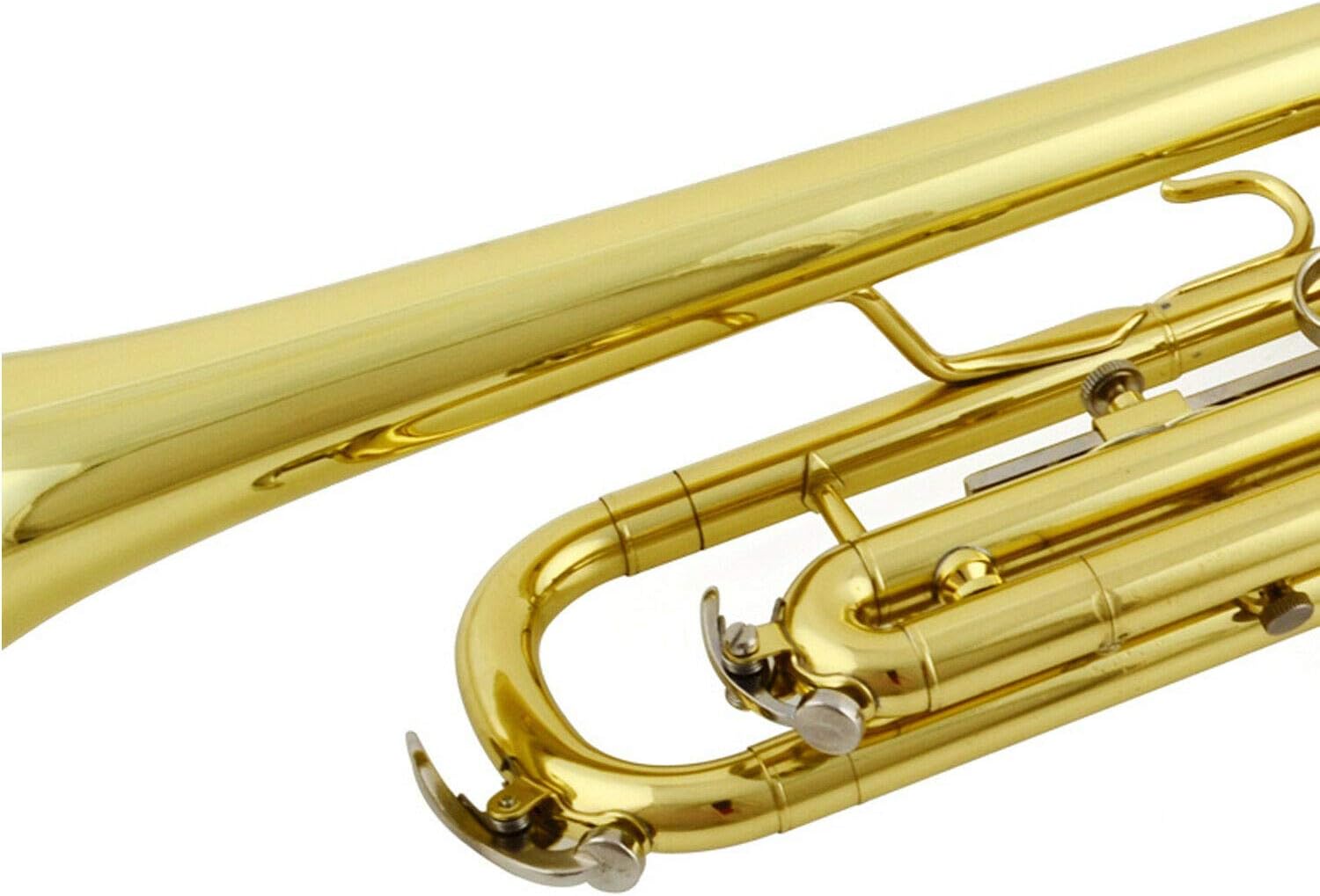 Apelila Gold Trumpet Brass Standard Bb Trumpet-Student Beginner with Hard Case,Gloves,Mouthpiece,Soft Cleaning Cloth,Strap,and Valve Oil: Musical Instruments