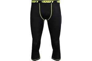 AND1 Mens Compression Pants - Athletic Performance Compression Leggings for Men - Full Length and Capri Base Layer Tights
