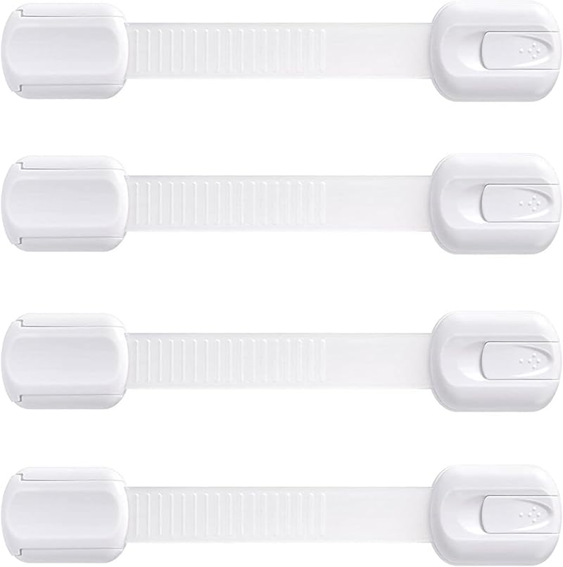 BooBoo Baby 4 Pack Child Proof Refrigerator Locks Adjustable 3-7in