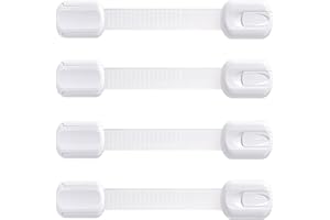 BOOBOO BABY Booboo® (4 Pack) Child Proof Refrigerator Lock Fridge Door Locks | Baby Proof Your Cabinet Drawers, Dishwasher, Garbage Trash Can & Cupboards with 3M Adhesive Locks| Easy Installation No Tools Needed