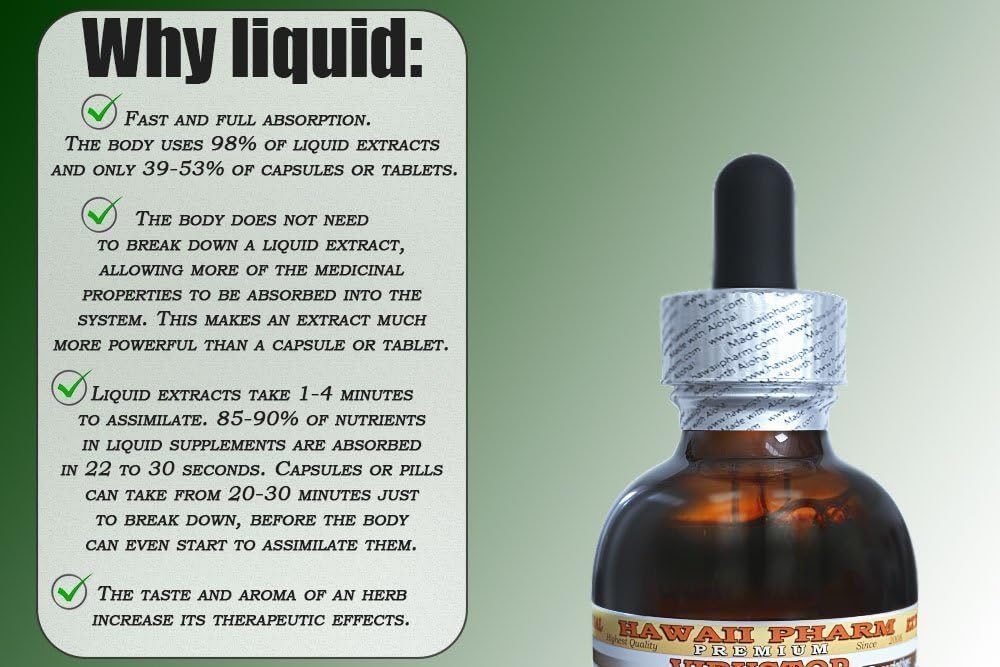 Muira Puama Alcohol-Free Liquid Extract, Organic Muira Puama (Ptychopetalum Olacoides) Glycerite Natural Herbal Supplement, Hawaii Pharm, USA 2 oz: Health & Personal Care