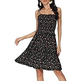 pasidvy Women's Sleeveless Backless Tie Shoulder A Line Short Dresses Ruffle Tube Top Beach Mini Dress