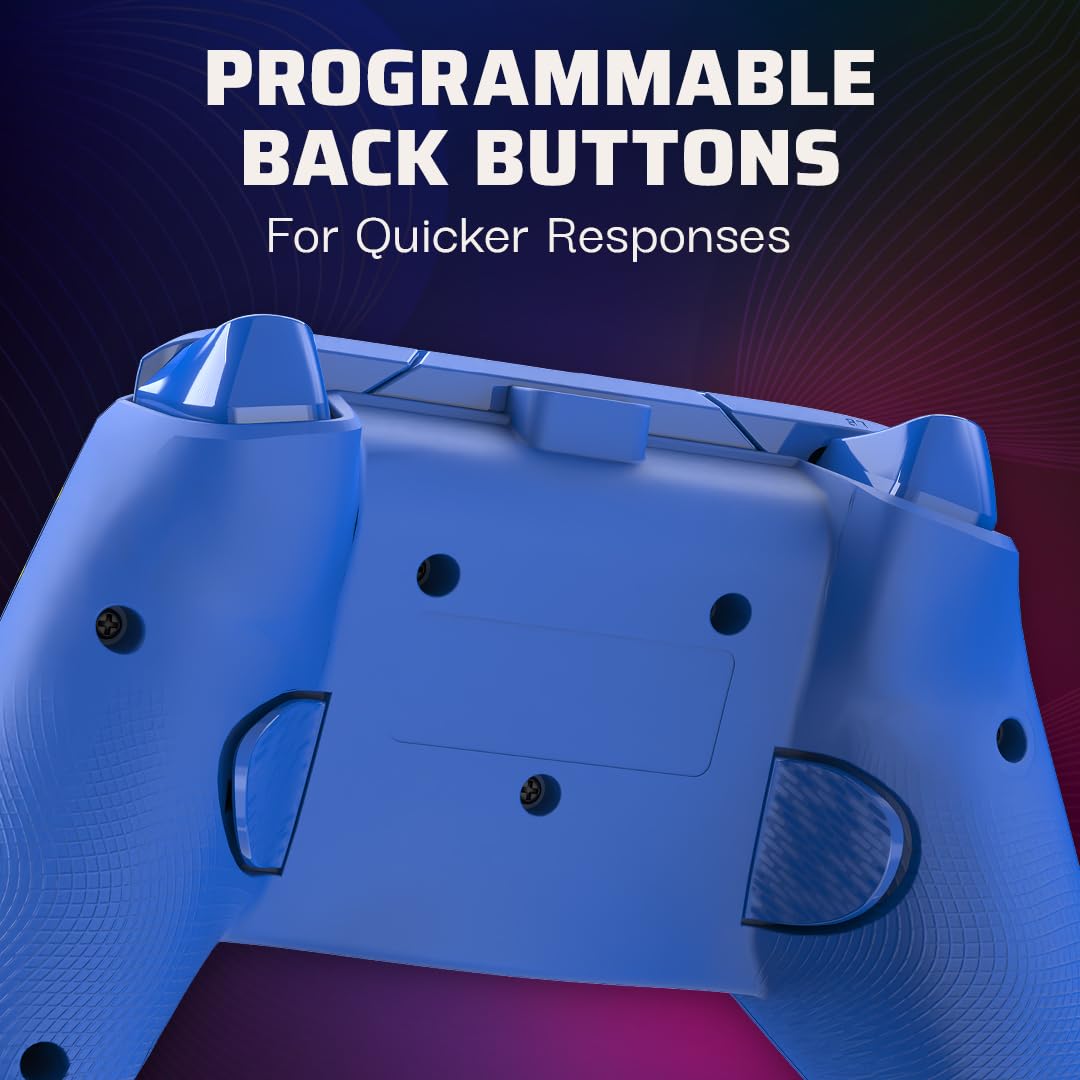 PDP Gaming Afterglow Wave Enhanced Wired Controller for Xbox Series X|S, Xbox One and Windows 10/11 PC, Advanced Programmable Gamepad, Customizable Lighting, Licensed by Microsoft, Companion App: Blue